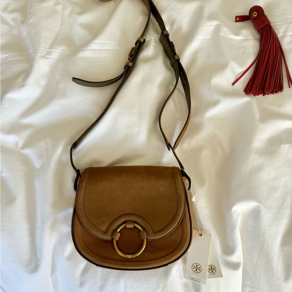 Tory Burch saddle bag with removable leather tassel